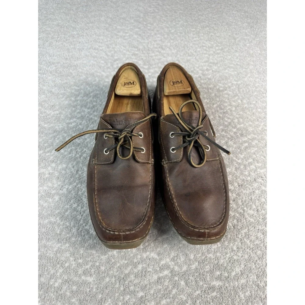 Timberland 74017 Annapolis‎ 2 Eye MOC Toe Men's Leather Boat Shoes 11 Brown